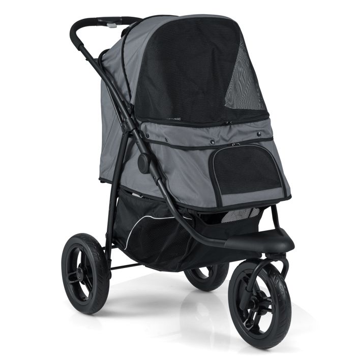 Meilleurs prix pour Poussette Pliable pour Animaux COSTWAY Roues Tout-Terrain Frein Panier de Rangement Coussin Laisse de Sécurité Charge 25kg Noir