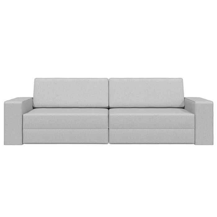 Promotion janvier Canapé-lit Convertible - CLARENCE - 2 en 1 - Gris nuage 245x78x77 cm Velours CC567