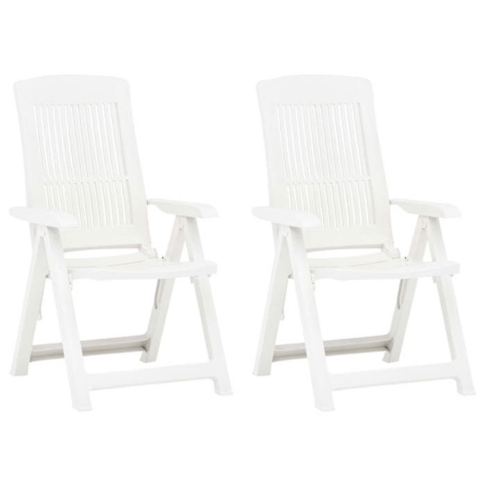 SALE 2026 Chaise de jardin Blanc - Chaises inclinables de jardin lot de 2 Plastique Blanc PRO237665413