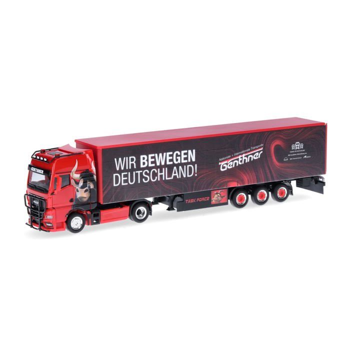 Camion Miniature Herpa MAN ETGX 2 Essieux – Échelle 1:87 – Rouge – Collection Allemagne