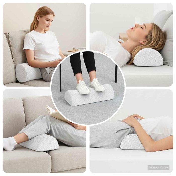 Coussin pour jambes - VIDAXL - 52 x 20 x 12 cm - Mousse à mémoire - Polyester - Fermeté moyenne
