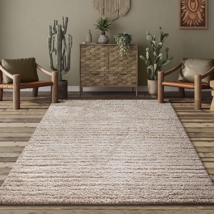 the carpet Bahar Shaggy tapis de salon à poils longs (30 mm)Beige 160 x 230 cm D2