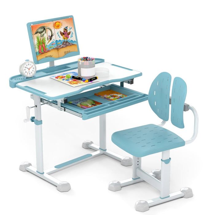 Ensemble de bureau et chaise pour enfant réglables 80 x 50 x 83-99 cm avec Ensemble de bureau et chaise pour enfant réglables 80 x 50 x 83-99 cm avec