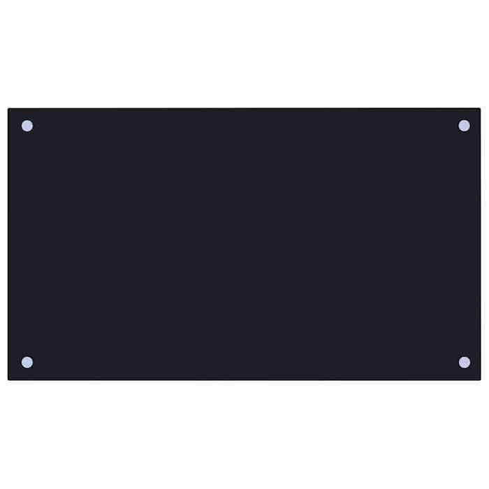 （Haute qualité）Noir Dosseret de cuisine Noir 70x40cm Verre trempéPoids 4.81 Kg_453368