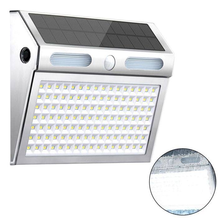 Lampe Solaire Mural Extérieur 19x15 3x4 5cm Inox 4 Modes d‘Éclairage Intelligents Détecteur Mouvement Éclairage Jardin Terrasse