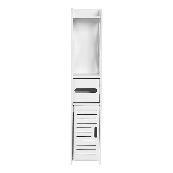 KEDIA Armoire haute pour salle de bain armoire de salle de bain Meuble de Salle de Bain en Bois Blanc (15x15x80)cm Blanc