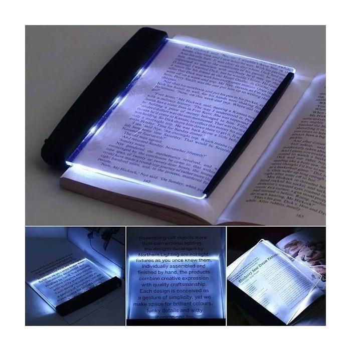 Lampe de lecture LED pleine page sans fil panneau plat noir éclairage uniforme pour lire au lit