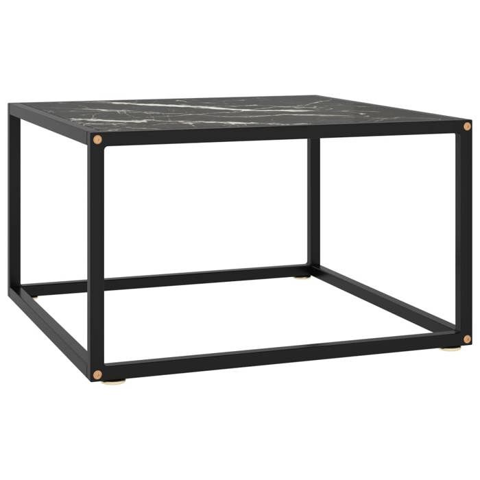 Table basse/du Thé (1 pc) - vidaxl - Table de salon - marbre - noir - 60 x 60 x 35 cm@zgf45v