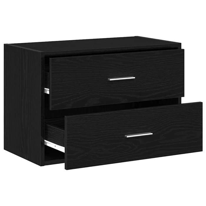 Armoire avec 2 tiroirs chêne noir 60x31x40 cm bois dingénierie_2 ans garantie_18291