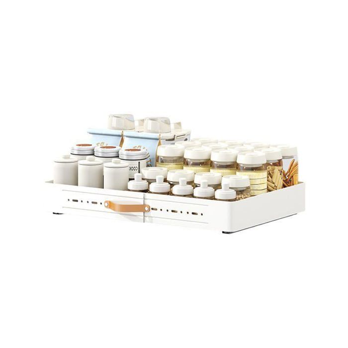 Tiroirs amovibles cuisine organisateur armoire extensible acier au carbone largeur réglable 35-51 cm sans perçage