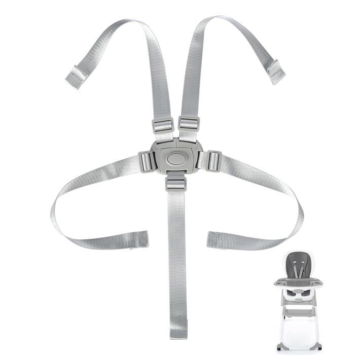 2 kits de remplacement pour ceinture de sécurité de chaise haute - Ceinture de sécurité 5 points - Réglable