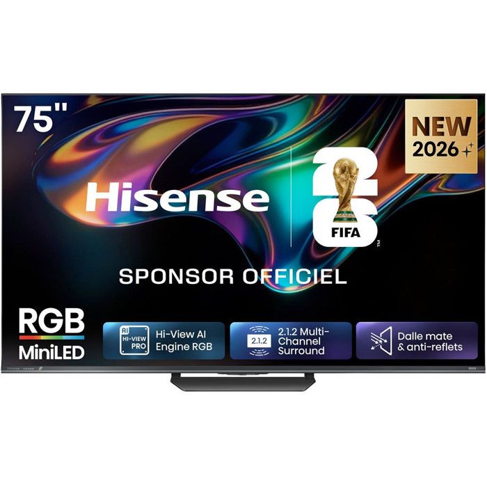 TV Hisense RGB Mini LED 4K 75UR8S 189 cm 2026 - vue 6