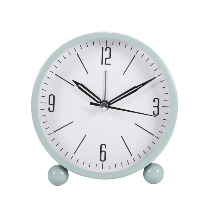 Coolzon® 3 Rétro Réveil Analogique Quartz Alarme Horloge Silencieux sans Tic-Tac à Pile à