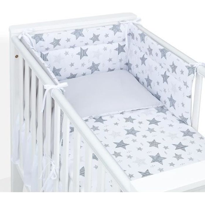 Solenzo Parure De Lit Bebe Gris Etoile Matelas Lit Evolutif 70x140cm Cdiscount Puericulture Eveil Bebe