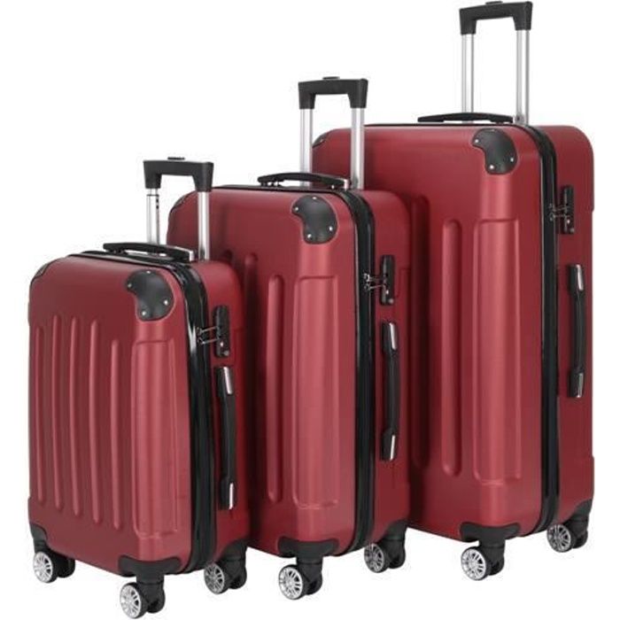 Set 4 Valises Rigides Monzana - Bleu Taille S/M/L/XL - Roues 360° - Cadenas Combinaison - Pèse-Bagage Inclus