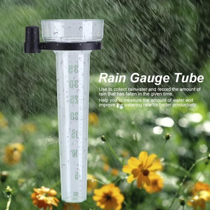 Mesure précise du Tube de pluviomètre en Plastique pour Jardin extérieur capacité 35mm pluviometre jardin tube pluviometre Mesure précise du Tube de pluviomètre en Plastique 