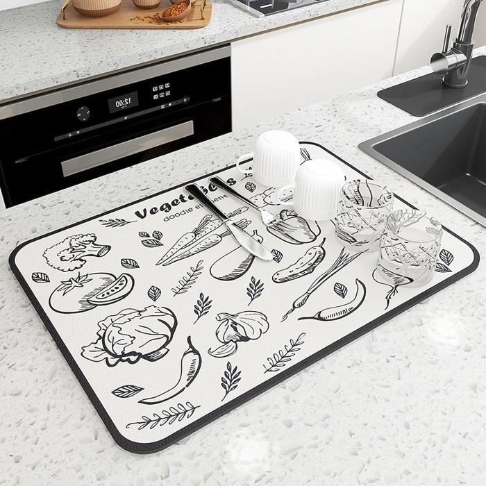 Tapis de Machine à Café, 61 x 40.5 cm Tapis pour Machine à Café Silicone 2 en 1 Tapis de Base Multifonction Accessoires de Cuisine avec Bords Surélevés pour les Cafetières et