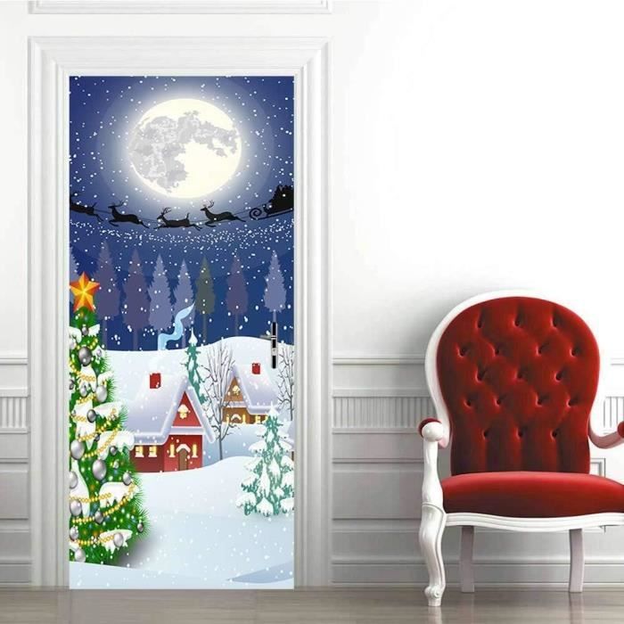 Autocollant Mural Cheval Sticker Porte Cheval 3D PVC - Autocollant Amovible 80x200cm Déco Salon Déco Murale Cheval