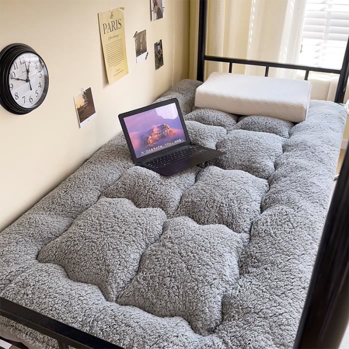 Matelas Pliable120x200 cm Japonais Épais Tapis De Lit MatelasMatelas en polaire simplePeu Encombrant Pliant Et EnroulableGri