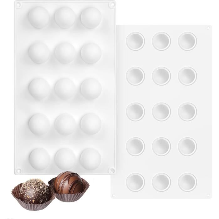 Lot De 15 Moules à Chocolat Polycarbonate – 24 Cavités Hémisphères – Occasion États-Unis