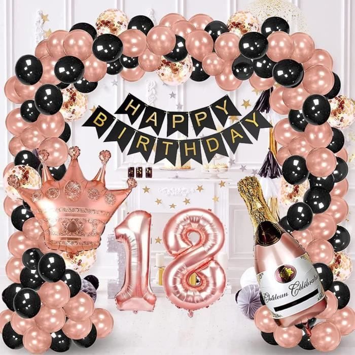 79-pièces Set Happy Birthday Décoration 18ème anniversaire or