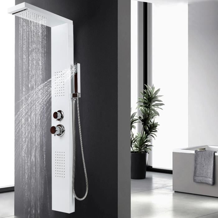 Panneau de Douche Murale Multi-Fonctionnel Colonne de Douche en Acier Inox