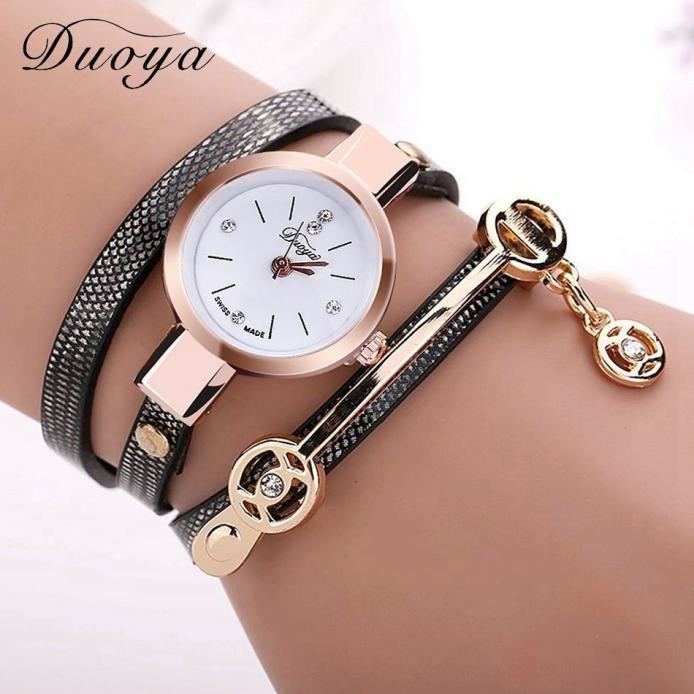 Montre-Bracelet Femme Luxe Bling Diamant Strass Quartz Or - Montre Mode Élégante