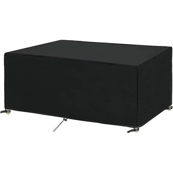 Housse de Protection Salon de Jardin - Imperméable et Anti-UV - 180x120x74cm - Noir Housse de Protection Salon de Jardin - Imperméable et Anti-UV - 180x120x74cm - Noir