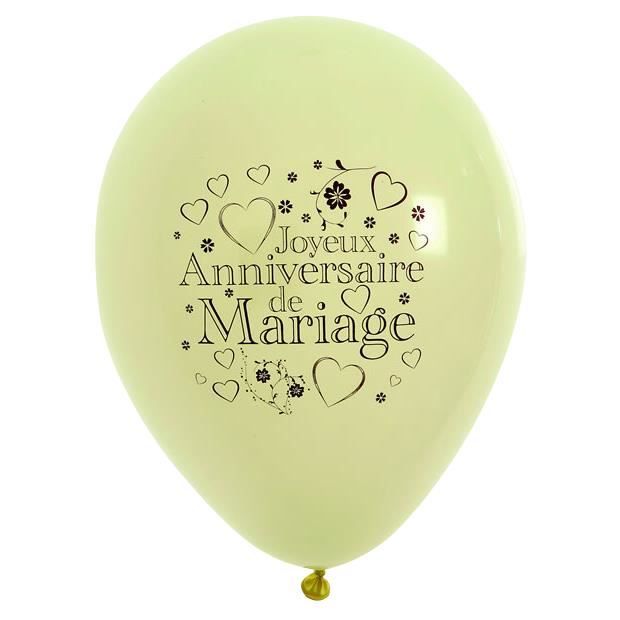 Ballons Anniversaire de mariage (lot de 10)