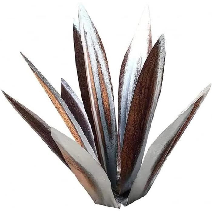 Sculpture Agave Métal Rustique - Plante Agave Décorative Intérieur Extérieur, Ornement Jardin Patio, Statuette Agave Colorée