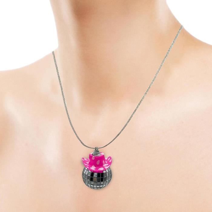 Ihreesy Miroir Voiture Boule Disco, Boule Disco Avec Chapeau Pour Voiture Breloque Voiture Disco Décor Miroir Voiture Chapeau Cowboy Décoration Miroir Voiture Boule Disco Bling,Noir