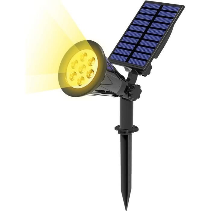 7 Led Solaire Projecteur, 2 En 1 Spot Solaire Exterieur, 3000K Extérieur  Sans Fil Etanche Ip55 Lampe Jardin Avec Panneau Sola[H672] - Cdiscount  Maison