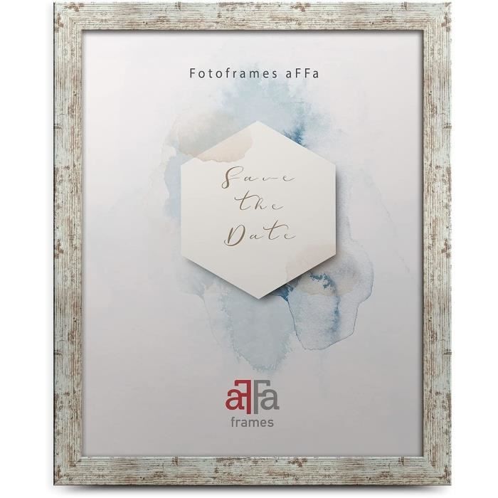 aFFa frames, Hekla, Cadre photo MDF, facile à nettoyer, rectangle, avec façade en verre acrylique, pin blanchi, A3, 29.7x42cm