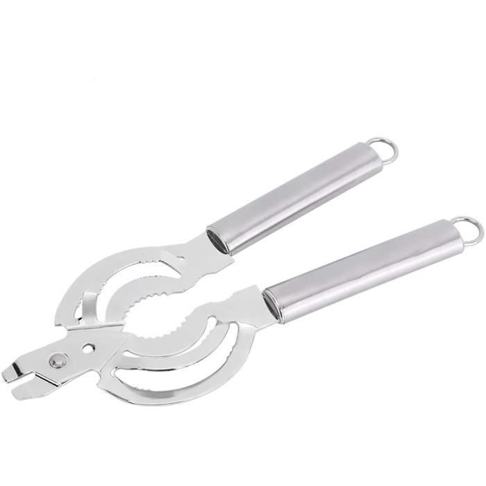 Ouvre-boîte Manuel Ouvre-Boîte à Anneaux En Forme De J - Lot De 2 - Pour Boîtes Conserve Et Bocaux - Poignée Antidérapante Outil Cuisine Personnes âgées