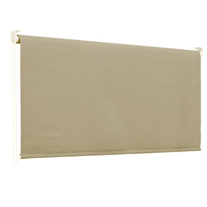 Store Banne Vertical Télescopique Avec Manivelle - 180 X 250 Cm - Gris Clair - Pour Terrasse, Balcon, Jardin - Brise-vue Et Brise-soleil
