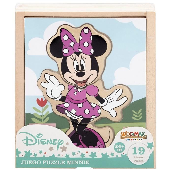 Puzzle en bois Minnie - Woomax - 19 pièces - Dessins animés et BD