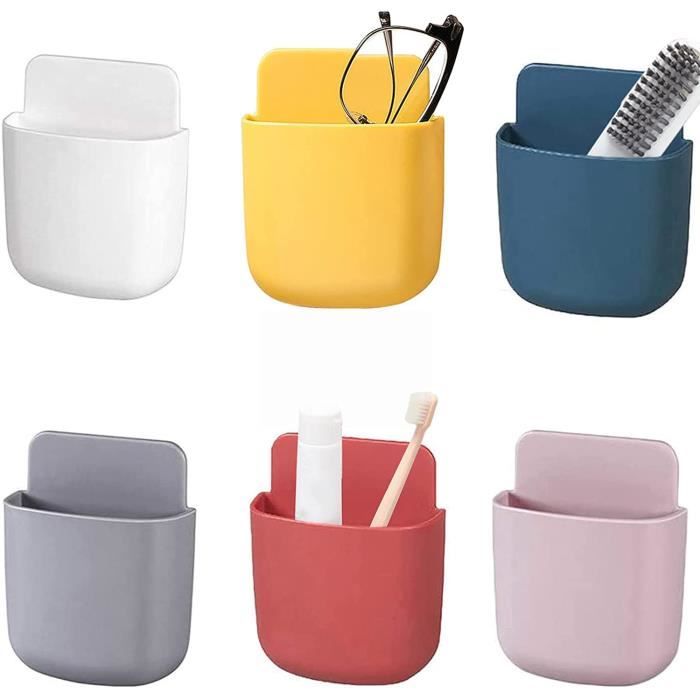Lot De 8 Supports Muraux Pour Télécommandes - Boîtes De Rangement Gris Pour Téléphones, Télécommandes Et Brosse à Dents