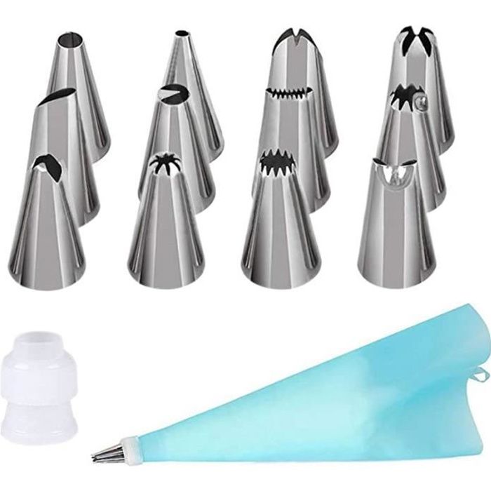 crèmes Poche souple et réutilisable Idéal décoration /& DIY CDC-108 meringues verrines gâteaux 6 embouts en inox Kit pour pâtisserie ✮ CuisineDuChef ✮ Poche à douille silicone