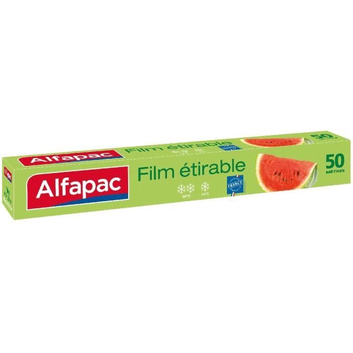 ALFAPAC - Film étirable 50M - Très extensible, adhérent et