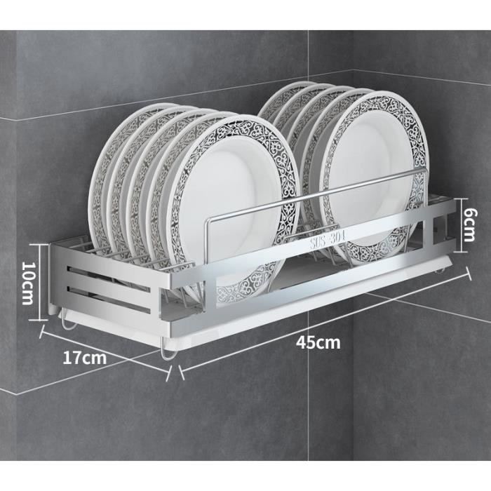 Lot De 2 Supports à Couverts Muraux - Égouttoir Ustensiles Cuisine Avec Bec De Drainage Et Plateau Amovible (Noir)