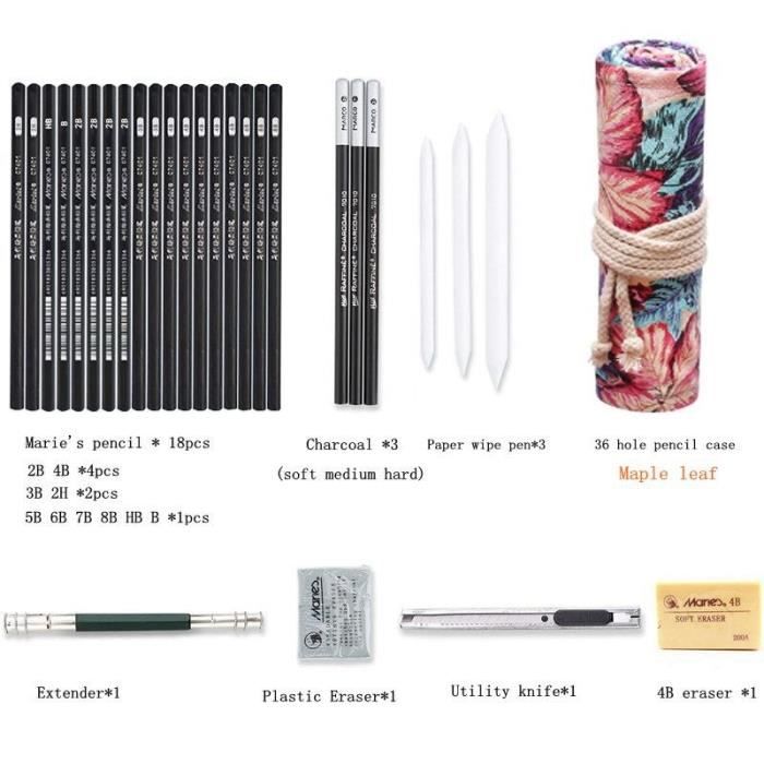 Lot 96 Crayons Aquarelle Professionnels - Trousse Complète Avec Accessoires Dessin