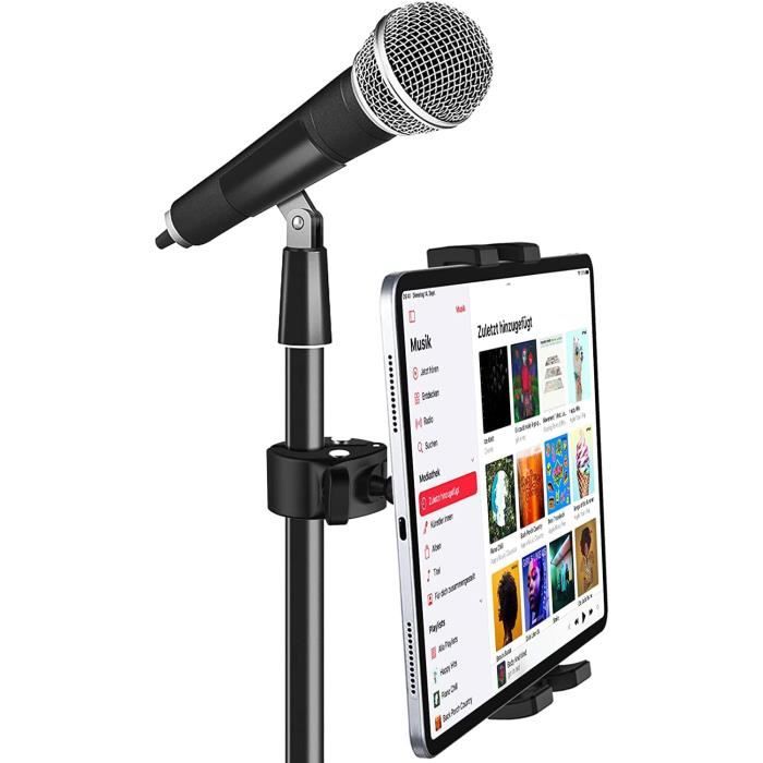 Support Tablette Microphone, Support Fixation Tablet Pied de Micro Musique  [Rotation 360°& Stable] pour Pro 12.9 Air Mini, A111 - Cdiscount  Instruments de musique