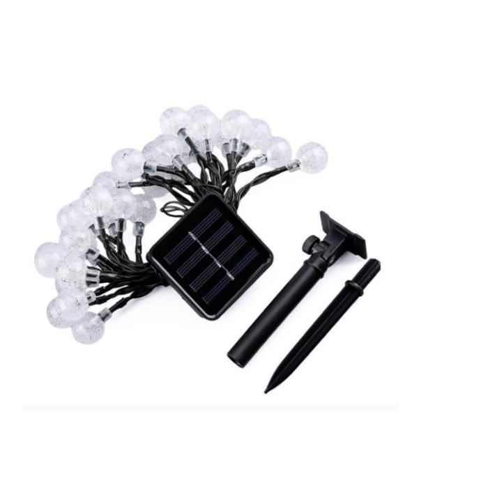 Guirlande Lumineuse Solaire Extérieure 7m 30LED - 8 Modes - IP65 - Pour Jardin, Terrasse, Mariage