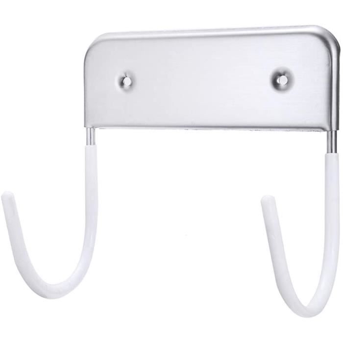 Support Mural Pour Planche à Repasser - Crochet Acier Blanc - Capacité 15kg - Pour Buanderie
