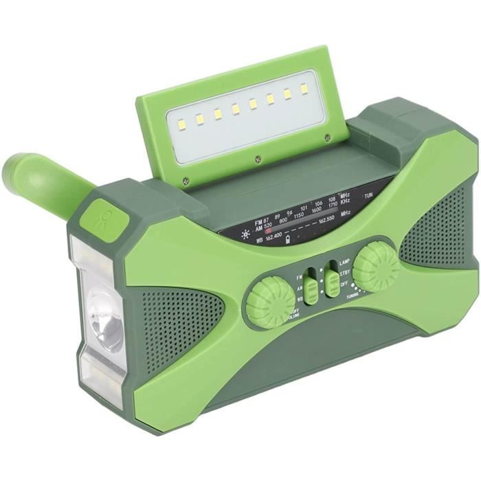 Radio à Manivelle,4000mAh, à énergie Solaire, Radio à Manivelle D'urgence Avec Lampe De Poche Et Chargeur De Tlphone Amfm Sos 67637811