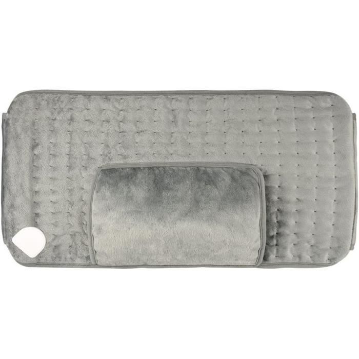 Couverture Chauffante Avec Poche Pieds 155x180 Cm - 6 Niveaux De Chaleur, Minuterie 10h, Arrêt Automatique, Lavable (Bleu)