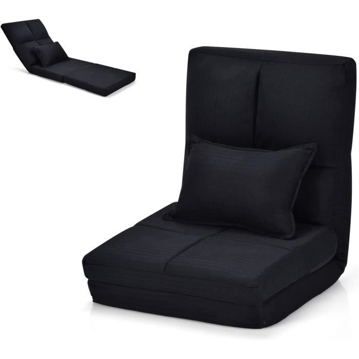 Chaise de Sol Pliante Réglable à 4 Positions Chaise de Sol avec Tête Réglable à 5 Positions et Poche Latérale Gris Chaise de Sol Pliante Réglable à 4 Positions Chaise de Sol avec Tête Réglable à 5 Positions et Poche Latérale Gris