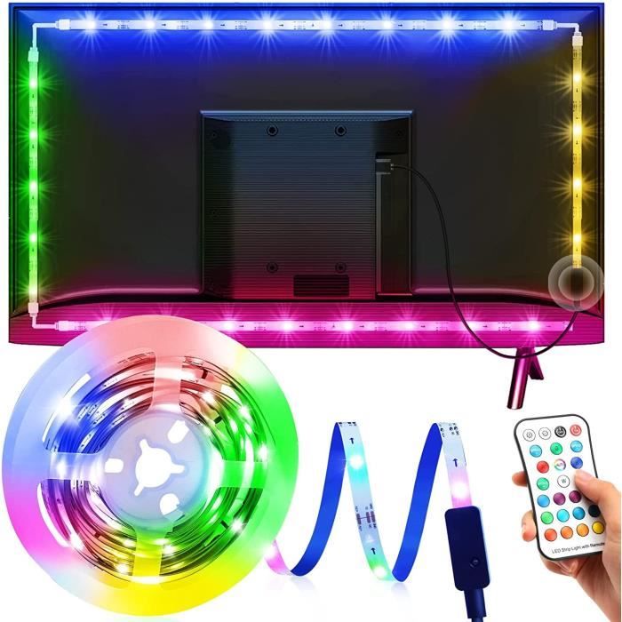 Ruban LED 5M, Bande LED RGB Multicolore Musical avec Télécommande ...