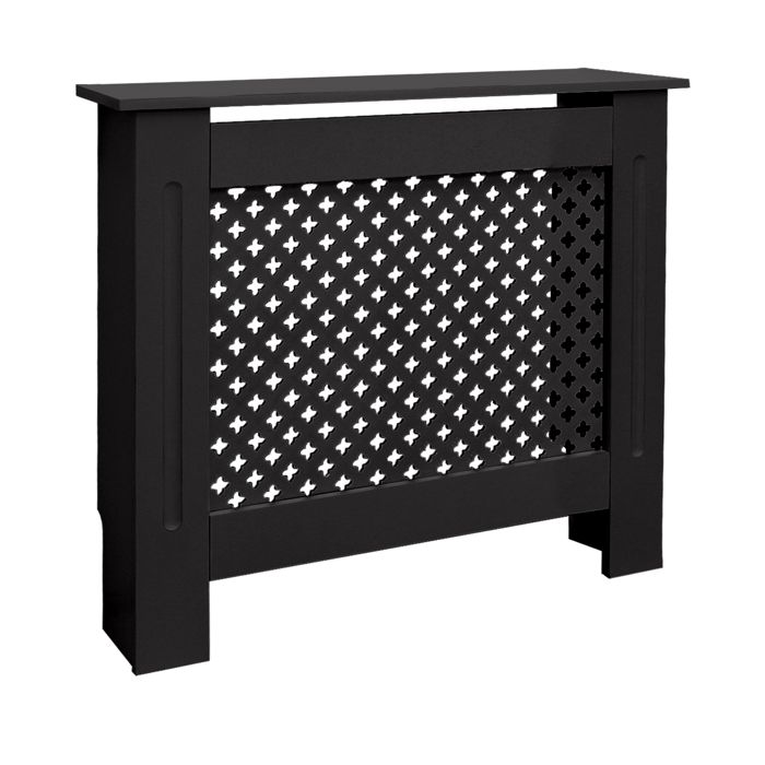 ECD Germany Cache-Radiateur Chauffage Moderne - 78x19x82cm - Noir Étagère en Bois MDF Housse Décorative Robuste Motif ECD Germany Cache-Radiateur Chauffage Moderne - 78x19x82cm - Noir Étagère en Bois MDF Housse Décorative Robuste Motif