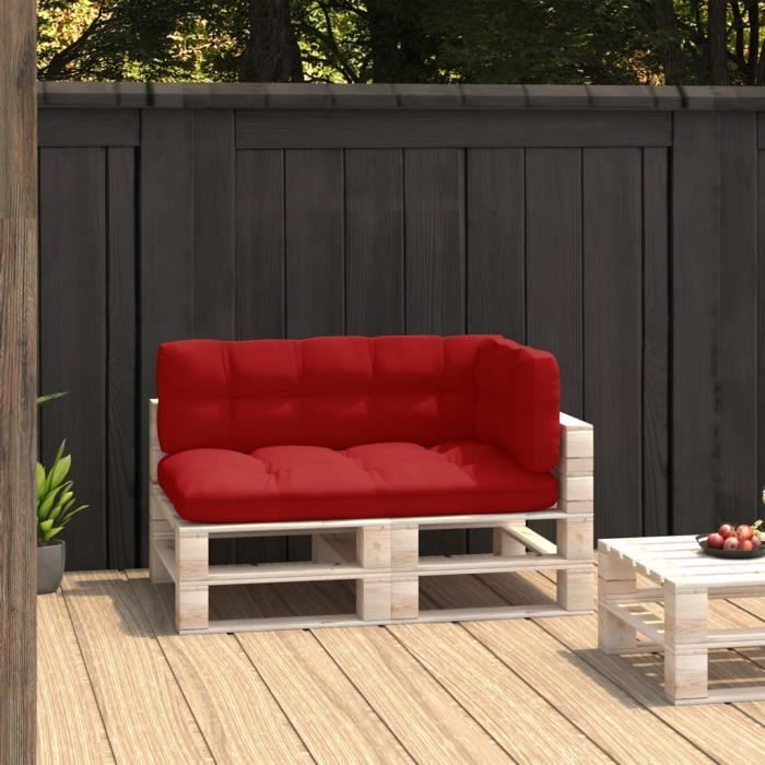 coussins de chaise de jardin - famirosa - palette - rouge - tissu polyester - ensemble de 3